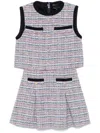 Maje Tweed Mini Dress In Blue