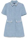 Maje Sequin Tweed Short Dress In Blue