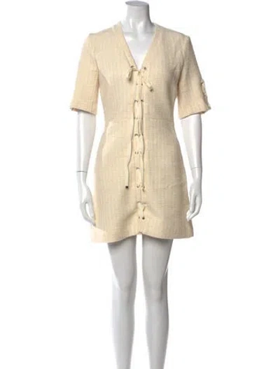 Pre-owned Maje Tweed Mini Dress In Neutral