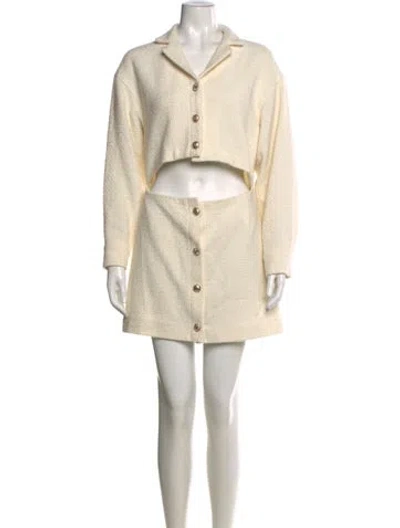Pre-owned Maje Tweed Mini Dress W/ Tags In Neutral