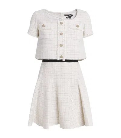 Maje Tweed Mini Dress In White