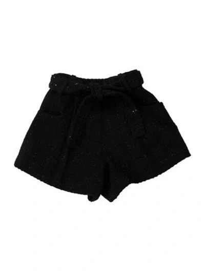 Pre-owned Maje Tweed Mini Shorts In Black