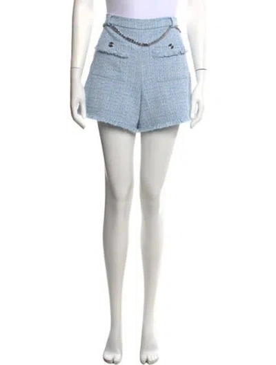 Pre-owned Maje Tweed Mini Shorts In Blue