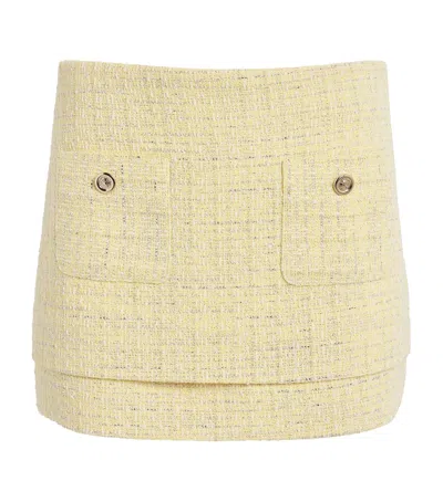 Maje Tweed Mini Skirt In Yellow