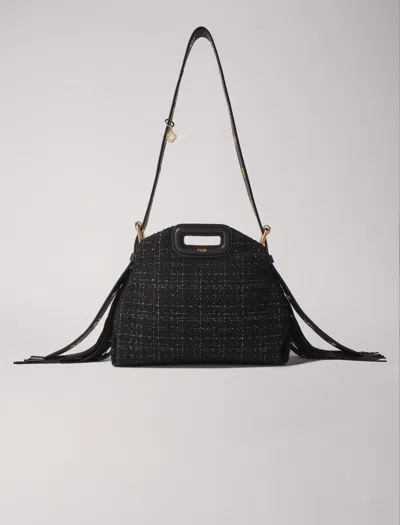 Maje Tweed Miss M Mini Bag In Black