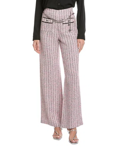 Maje Tweed Pant In F017-rose / Noir