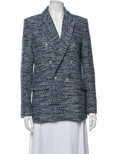 Pre-owned Maje Tweed Pattern Blazer In Black
