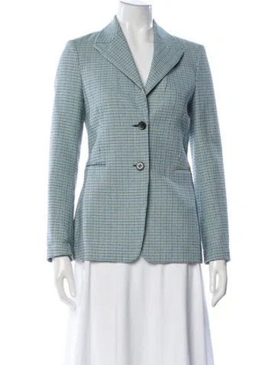 Pre-owned Maje Tweed Pattern Blazer In Blue