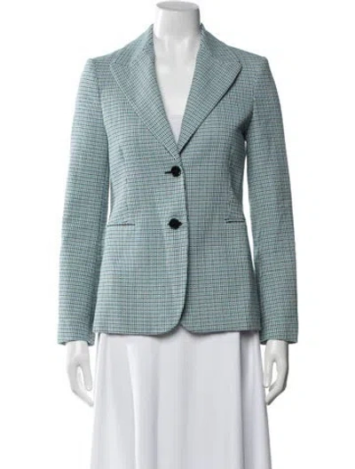 Pre-owned Maje Tweed Pattern Blazer In Blue