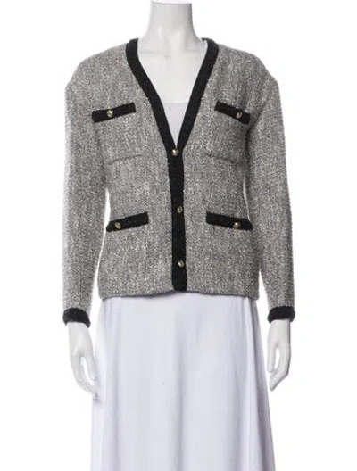Pre-owned Maje Tweed Pattern Blazer In Multicolor