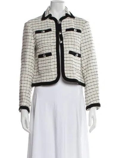 Pre-owned Maje Tweed Pattern Blazer In Neutral