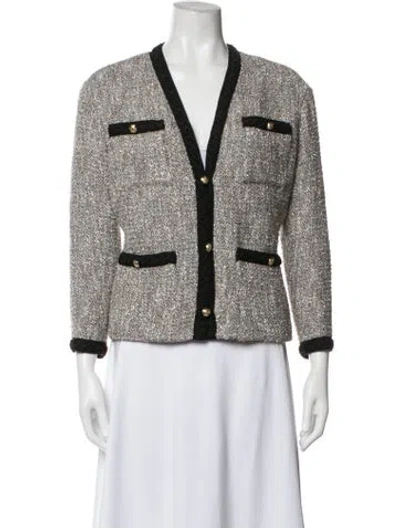 Pre-owned Maje Tweed Pattern Blazer In Neutrals