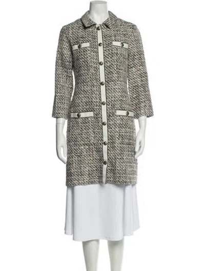 Pre-owned Maje Tweed Pattern Coat In Multi