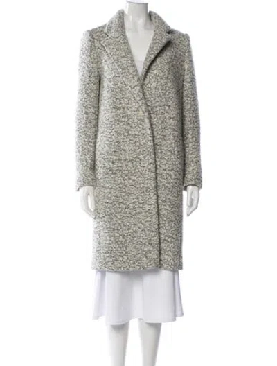 Pre-owned Maje Tweed Pattern Coat In Neutral