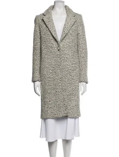 Pre-owned Maje Tweed Pattern Coat In Neutrals