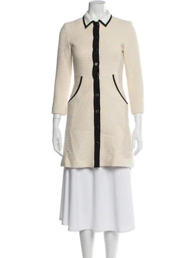 Pre-owned Maje Tweed Pattern Coat In Neutrals