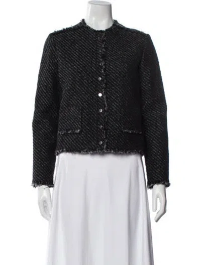 Pre-owned Maje Tweed Pattern Evening Jacket In Black