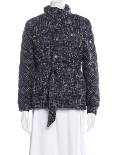 Pre-owned Maje Tweed Pattern Evening Jacket In Blue