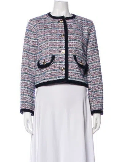 Pre-owned Maje Tweed Pattern Evening Jacket In Gray