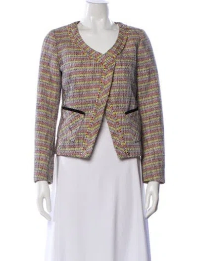 Pre-owned Maje Tweed Pattern Evening Jacket In Multi