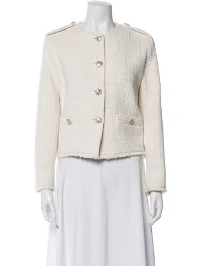 Pre-owned Maje Tweed Pattern Evening Jacket In Neutral