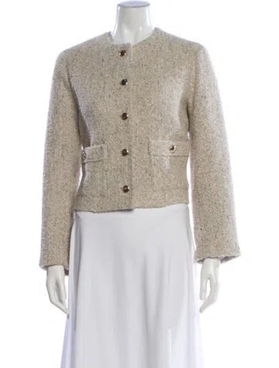 Pre-owned Maje Tweed Pattern Evening Jacket In Neutral