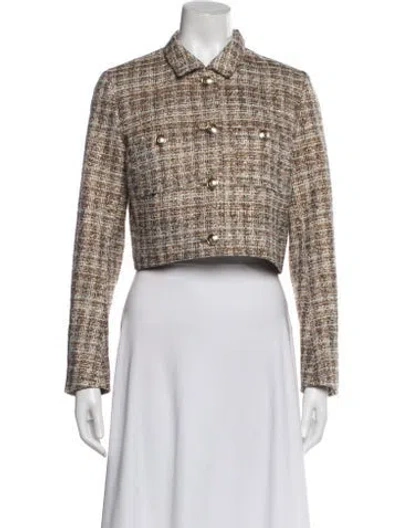 Pre-owned Maje Tweed Pattern Evening Jacket In Neutral
