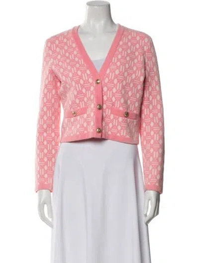 Pre-owned Maje Tweed Pattern Evening Jacket In Pink