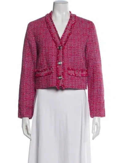 Pre-owned Maje Tweed Pattern Evening Jacket In Pink