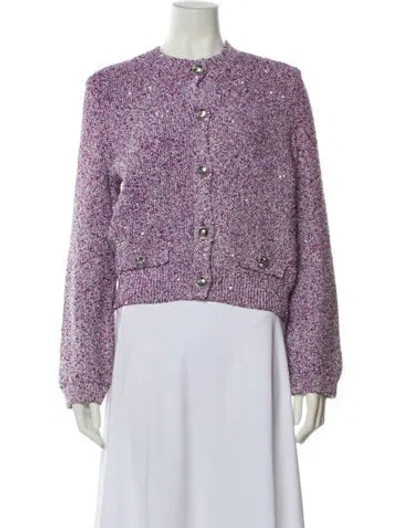 Pre-owned Maje Tweed Pattern Evening Jacket In Purple
