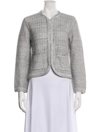 Pre-owned Maje Tweed Pattern Evening Jacket In Silver