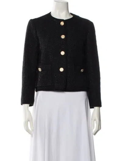 Pre-owned Maje Tweed Pattern Evening Jacket W/ Tags In Black