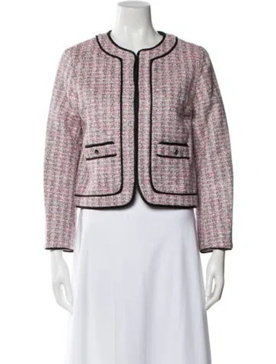 Pre-owned Maje Tweed Pattern Evening Jacket W/ Tags In Pink