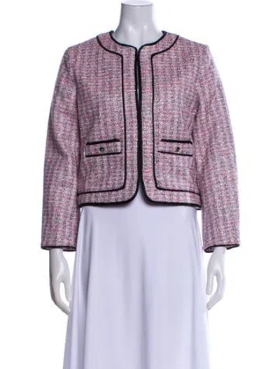 Pre-owned Maje Tweed Pattern Evening Jacket W/ Tags In Pink