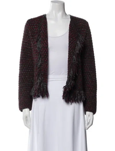 Pre-owned Maje Tweed Pattern Evening Jacket In White