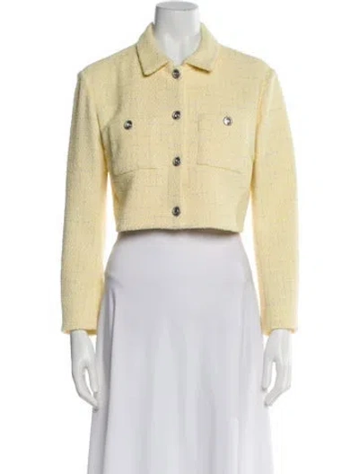 Pre-owned Maje Tweed Pattern Evening Jacket In Yellow