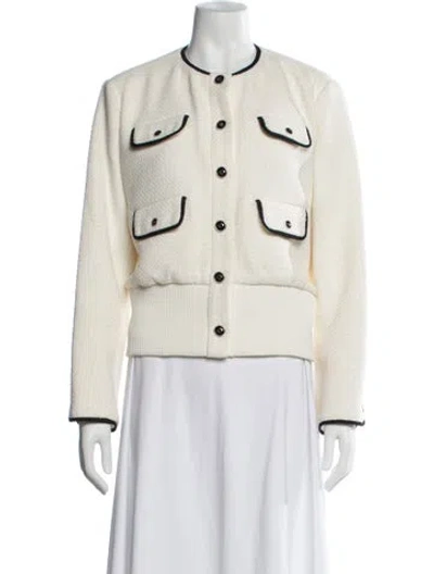Pre-owned Maje Tweed Pattern Jacket In Metallic/neutrals