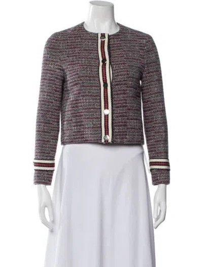 Pre-owned Maje Tweed Pattern Jacket In Multi