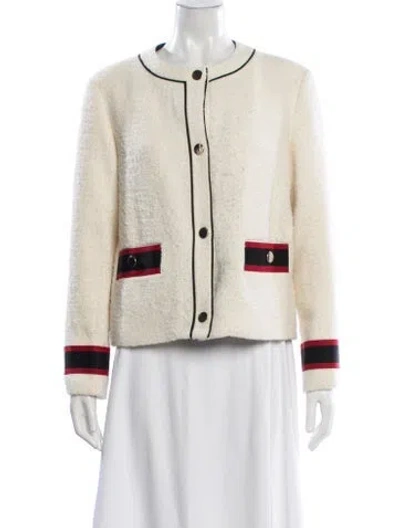 Pre-owned Maje Tweed Pattern Jacket In Neutral