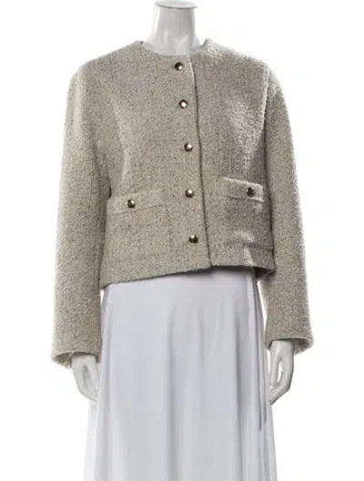 Pre-owned Maje Tweed Pattern Jacket In Neutral