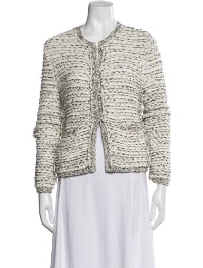 Pre-owned Maje Tweed Pattern Jacket In Neutrals