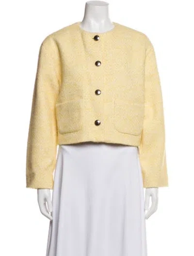 Pre-owned Maje Tweed Pattern Jacket In Neutrals