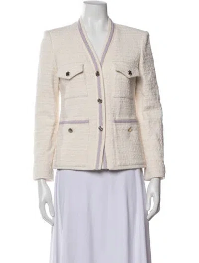 Pre-owned Maje Tweed Pattern Jacket In Neutrals
