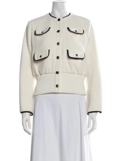 Pre-owned Maje Tweed Pattern Jacket In Neutrals