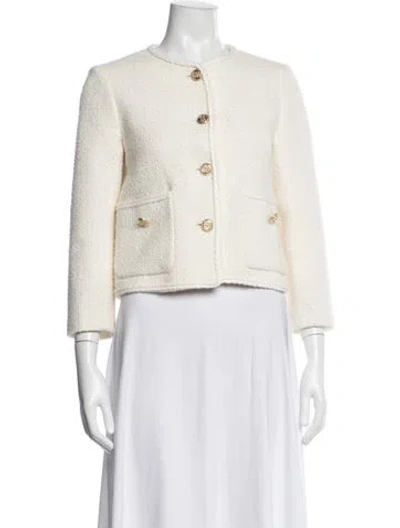 Pre-owned Maje Tweed Pattern Jacket In Neutrals