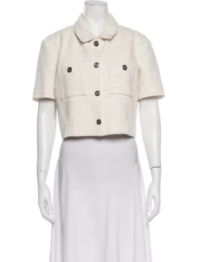 Pre-owned Maje Tweed Pattern Jacket In Neutrals