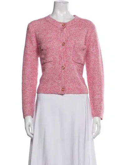 Pre-owned Maje Tweed Pattern Jacket In Pink