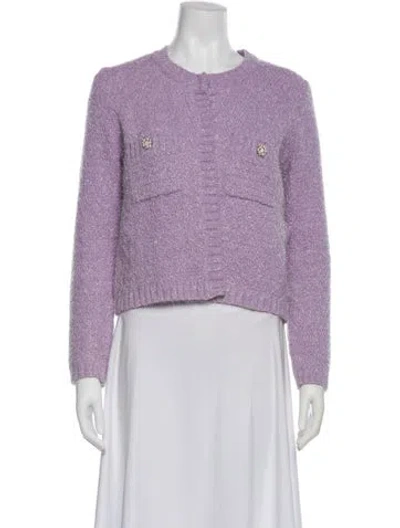 Pre-owned Maje Tweed Pattern Jacket In Purple