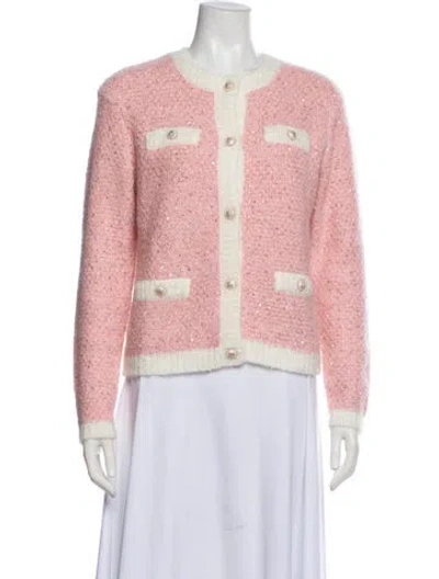 Pre-owned Maje Tweed Pattern Jacket In Purple