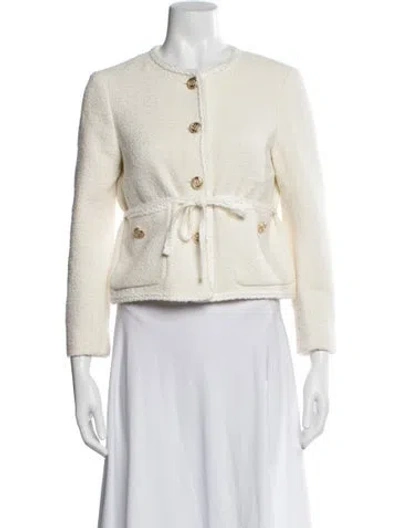 Pre-owned Maje Tweed Pattern Jacket W/ Tags In Neutral